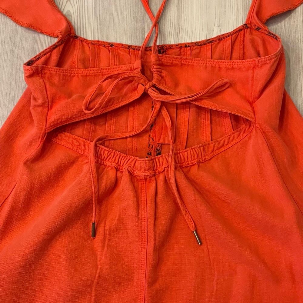 Anthropologie Pilcro Flutter Sleeve Coral Midi Dress - Picture 10 of 12